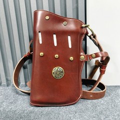Cow hide Traditional Arrow Quiver Brown Bow Hunting Shooting Target Archery Case