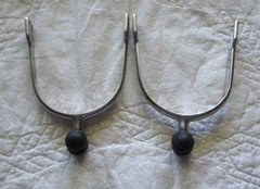 3.5″ CENTAUR SOFT TOUCH ROLLER BALL SPURS W/NEW LEATHER STRAPS