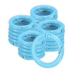 24-Pack Metal Spring O Rings, 5/8″ Zinc Alloy Keyring Buckle [Light Blue]
