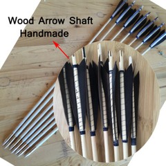 31″ White Wooden Arrows Shafts Handmade DIY Archery Target Bow Hunting Shooting
