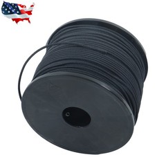 1/8in×500FT Black Nylon Rope Braid High UV and Abrasion Resistance Industrial