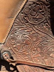 Billy Royal Vintage Show Saddle Simco Tex Tan Leather Western Hand Tool Brass