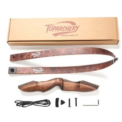 Hunting 60″ Wood&Bamboo Takedown Recurve Bow RH 25-60LBS Archery Bow Arrow Shoot