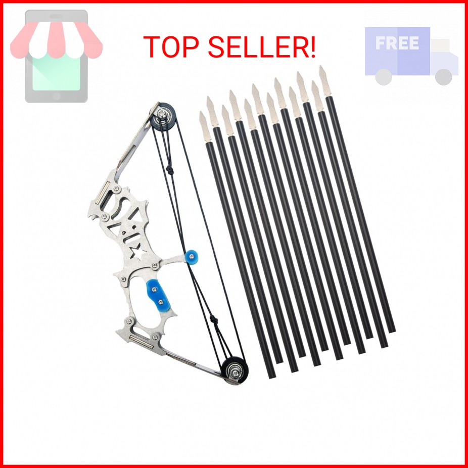 5.9″ Compound Bow and Arrow Set, Mini Archery Bow Set with 12 Arrows, Left and R