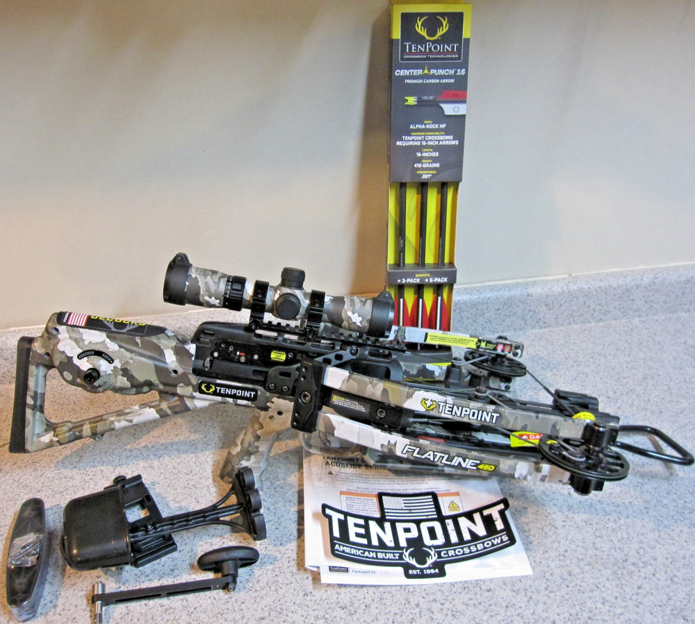 TenPoint Flatline 460R Crossbow Package w/Illuminated Scope- NEW