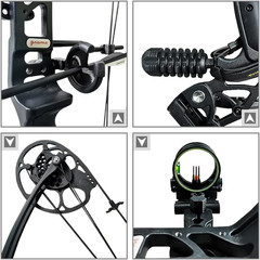 Adjustable Right-Hand Compound Bow Set for Beginners & Adults – 0-70 Lbs Draw