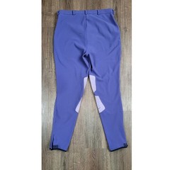 TuffRider Front Zip Knee Patch Breeches Womens 34 Long Purple Riding Pants