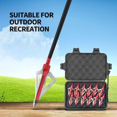 12PCS Archery 100 Grain Hunting Broadheads Stainless Steel Arrowheads with Case