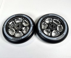ROGUE Pro Stunt Scooter Wheels, Gummy 110mm x 24mm, 88A – Black/Black (2 Wheels)