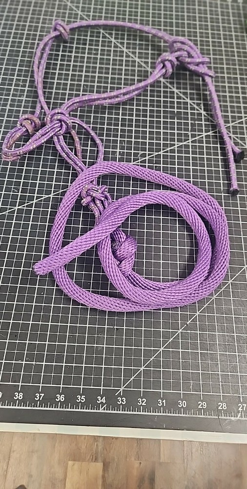 Nylon/ Cotton 4 point Headstall halter lead rope PURPLE 6ft rope