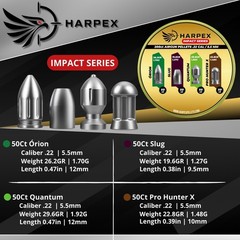 Impact Series Airgun Pellets .22 Caliber – 200ct – Combo Heavy – high Impact