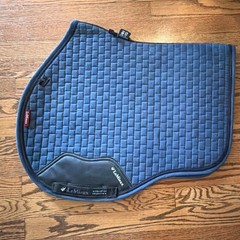 LeMieux ProSport Shaped GP English Saddle Pad Suede Quilt Blue