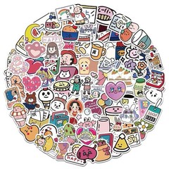 30Pcs Random Cute Kawaii Cartoon Waterproof Decals Vinyl Stickers Water Bottle