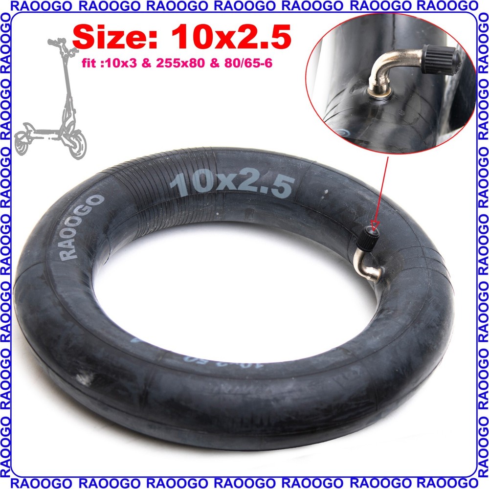 RAOOGO 10×2.5 Inner Tube Tire fit 10X3 255X80 & 80/65-6 Scooter Electric Tyre