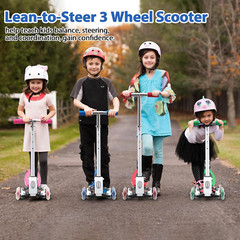For Gift Kids age 3~7 beginner fun 3 Wheels Foldable Kick Scooter light weight