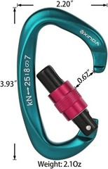 Heavy Duty Rock Climbing Carabiner Set – D Shape Design