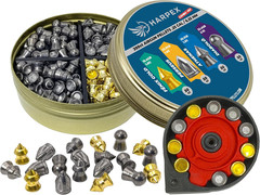 .25 Cal Airgun Pellets Combo Mix — 4 Styles in One Tin, Fenix Gold, Athenas, Per
