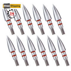 JGSDD 12pcs Archery Field Points, 100/125/150/300 Grain 5/16-100Gra», silvery