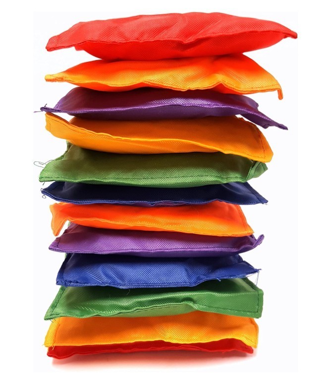 Multicolored Bean Bags, Strong Nylon Bean Bags, 5″ Inch (12 Piece Pack)