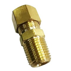 Brass Compression Fitting, Male Adapter, 1/8″ Tube OD x 1/8″ NPT Male, 1/8 Inch