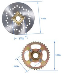 32» Go Kart Rear Axle Kit + Brake Assembly +Sprocket Hub Drift Trike