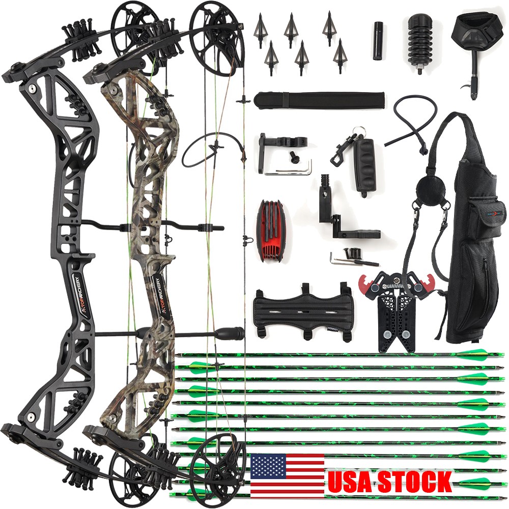 Compound Bow Set 30-70lbs Let-off 75% Archery Bow Arrows Hunting Shooting Target
