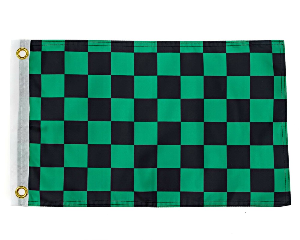 Black and Green Checkered Flag 12×18 Inches – Perfect for UTV ATV SxS Whips