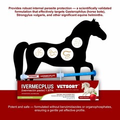 VETSORT Horse Paste Dewormer Apple Flavor Wormer 1.87% EXP 10/2027 (3 pack)