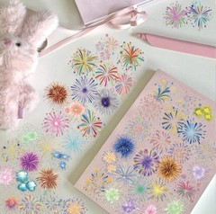 30Pcs Random Aesthetic PET Transparent Colorful Fireworks Waterproof Stickers
