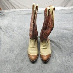 Tony Lama 6214 Western Boots Mens 8 D Cowboy Brown Lizard Snip Toe Vamp USA Made