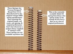 Two Vintage Daisy Model 25 Redesigned OEM Spec. Main Springs & New Seal Sets!