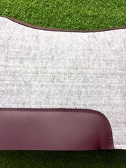 Grey Wool Felt Saddle Pad with Leather | Western Riding Pad | 30X30″ & 32X32″