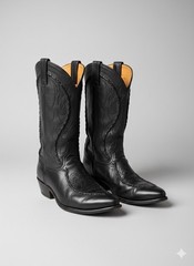 RARE Dan Post 11355 Black Leather Western Boots Mens 10 EW USA Made Cowboy