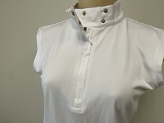 New With Tag LotusRomeo Women’s White Sleeveless Equestrian Show Shirt Size M