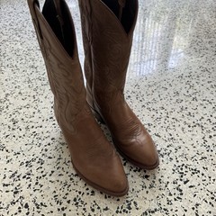 Tony Lama Western Cowboy Boots Mens 8.5D Brown Leather Tascosa