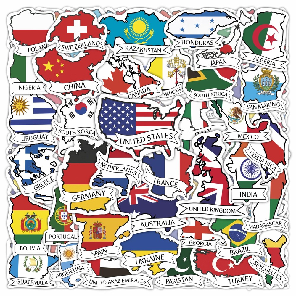 Small Country Flag Stickers Luggage Water Bottle World Flags Party Supplies