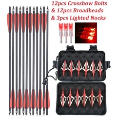 20in Hunting Carbon Crossbow Bolts Crossbow Arrows 100 Grain Broadheads Shooting