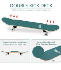 Skateboards for Beginners, 31″x8″ Complete Skateboard for Kids Teens & Adults…