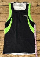 TYR Men’s Size M Black/Lime/White Competitor Tri Singlet NWT