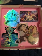Pokon Pocket Monsters Holographic Sticker Lot X5 3x3inches