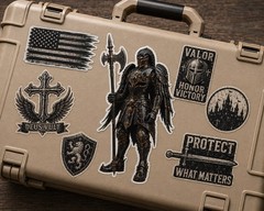 Black Winged Knight Sticker Dark Angel Warrior Vinyl Decal Gothic Armor Medieval
