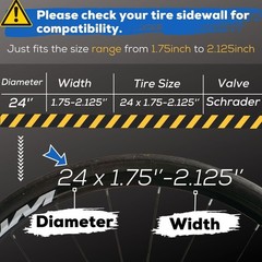 Corki Cycles 24 Inch Bike Tire Inner Tube 24 x 1.75 1.95 2.0 2.1 2.125 2.25 2…