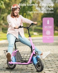 Gyroor C1Pro 550W Electric Scooter with Dual Baskets Pets Friendly