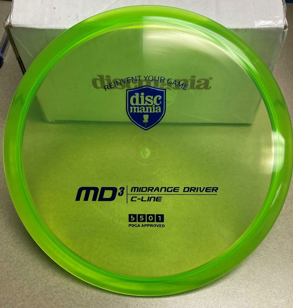 Discmania C-Line MD3 Lime Green with Blue Foil Stamp 177 grams