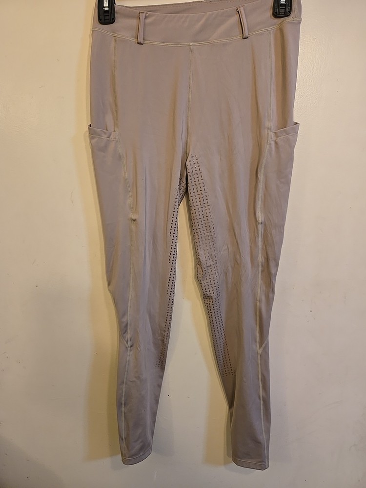 TURNHIER Equestrian khaki Poly Stretch Legging Horse Riding Pants. Ladies L