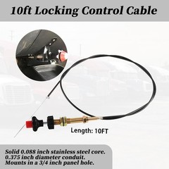 VCGTX10/55204 10FT Heavy Duty Vernier Locking Throttle Cable/Adjustable Control