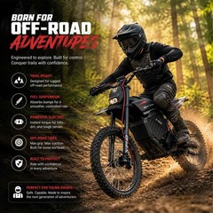 X-PRO DRAX X PRO Electric Dirt Pit Bike 72V/30AH 19″/17″ Wheels for Teens Adults