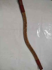 Leather Designer Clear Crystal Stylish Golden Chain Browband For Horse Bridle.