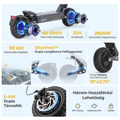 Ausom L2 Max Electric Scooter, 1000W Motor,90km Max Range,10in Tires E-Scooters