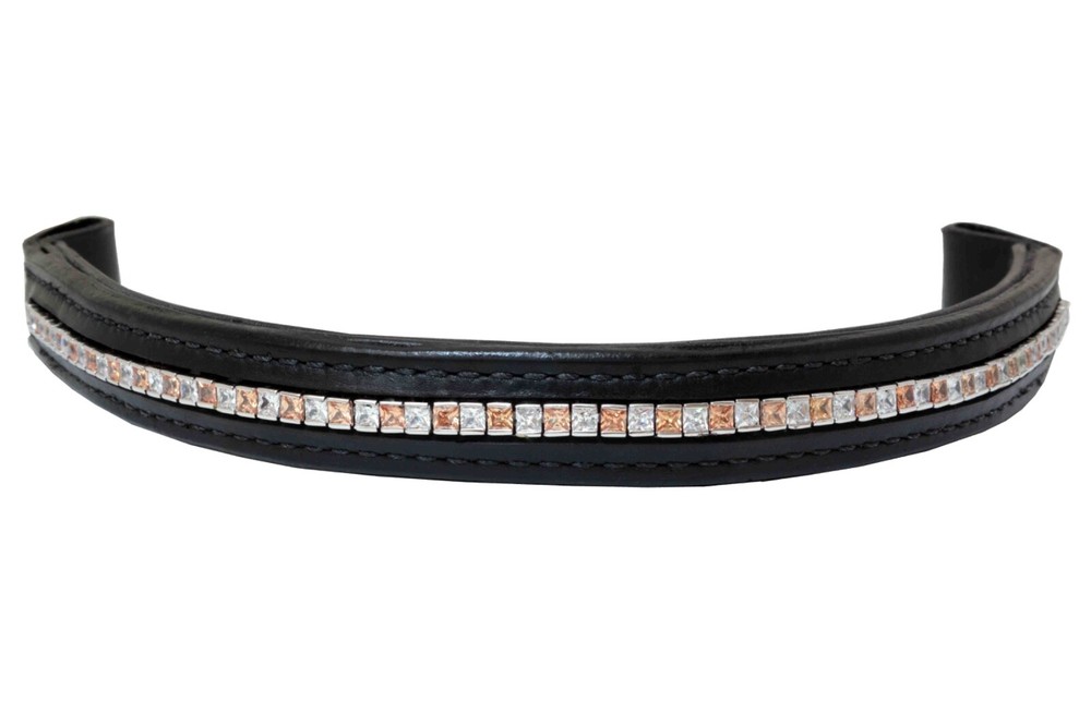 Browband People On Horses Squares Champ/Clr – BLK 1 3/4″ Endloop – 2-17″, 1-16″